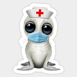 Cute Baby Harp Seal Nurse Sticker